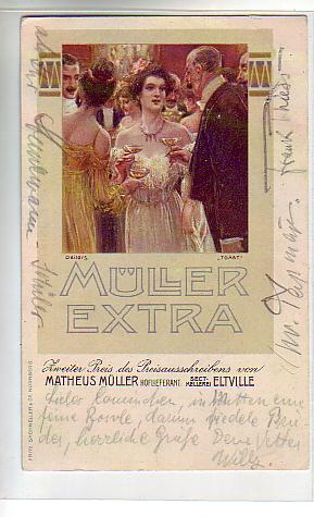 Eltville Rheingau Sekt-Kellerei Müller Extra-Werbung,Reklame Eltville Rheingau Sekt-Kellerei Müller Extra-Werbung,Reklame