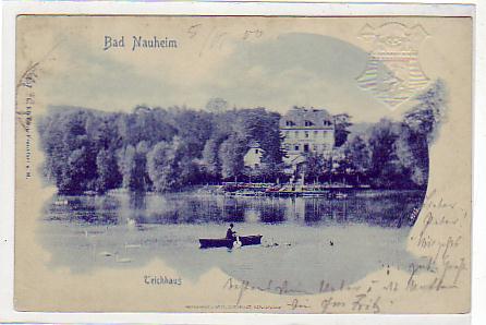 Bad Nauheim Teichhaus mit Wappen 1900 Bad Nauheim Teichhaus mit Wappen 1900