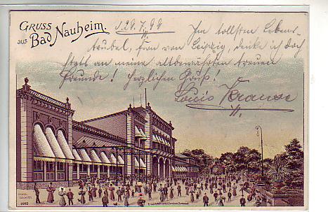 Bad Nauheim Litho Ansichtskarte von 1899 Bad Nauheim Litho Ansichtskarte von 1899