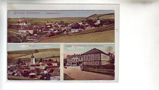 Schwarzbach bei Gera mit Gasthof ca 1915 Schwarzbach bei Gera mit Gasthof ca 1915