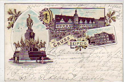 Leipzig Litho Rathaus Börse 1896 Leipzig Litho Rathaus Börse 1896