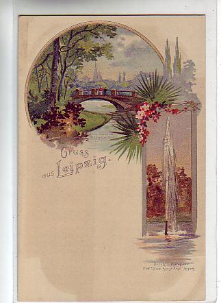 Leipzig Litho Plagwitzer Kirche ca 1900 Leipzig Litho Plagwitzer Kirche ca 1900