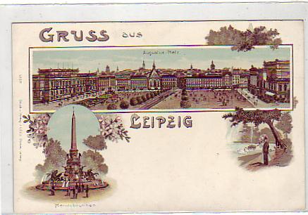 Leipzig Litho Augustusplatz ca 1900 Leipzig Litho Augustusplatz ca 1900