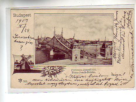Budapest Franz-Josef-Brücke 1903 Ungarn-Hungary Budapest Franz-Josef-Brücke 1903 Ungarn-Hungary