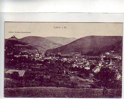 Lahr mit Ruine Hohen-Geroldseck 1916 Lahr mit Ruine Hohen-Geroldseck 1916
