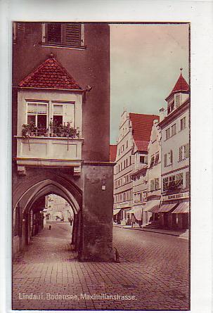 Lindau am Bodensee Maximilianstraße color Foto Karte ca 1930 Lindau am Bodensee Maximilianstraße color Foto Karte ca 1930