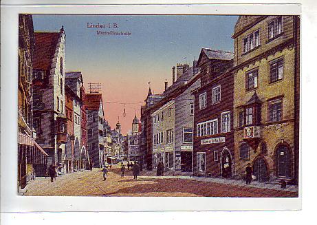 Lindau am Bodensee Maximilianstraße ca 1910 Lindau am Bodensee Maximilianstraße ca 1910