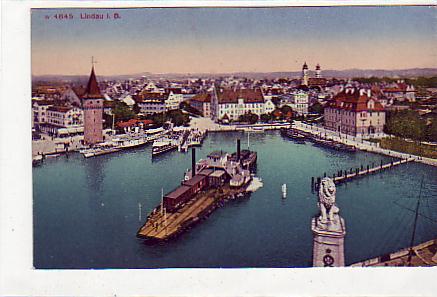 Lindau am Bodensee Raddampfer,Trajektschiff-Eisenbahn ca 1915 Lindau am Bodensee Raddampfer,Trajektschiff-Eisenbahn ca 1915