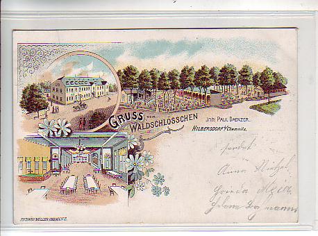 Hilbersdorf bei Chemnitz Gasthaus Waldschlösschen Litho 1901 Hilbersdorf bei Chemnitz Gasthaus Waldschlösschen Litho 1901