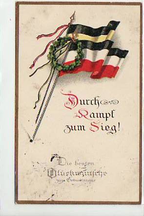 Patriotische Militär AK 1.WK, Fahne , Geburtstag 1915