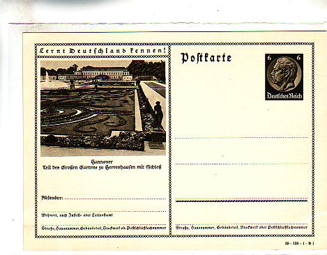 Hannover Privat-Ganzsache ca 1940 Hannover Privat-Ganzsache ca 1940