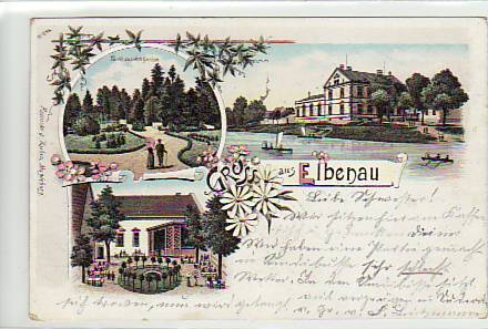 Schönebeck-Elbenau an der Elbe Litho Ansichtskarte 1898 Schönebeck-Elbenau an der Elbe Litho Ansichtskarte 1898