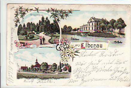 Schönebeck-Elbenau an der Elbe Litho Ansichtskarte 1900 Schönebeck-Elbenau an der Elbe Litho Ansichtskarte 1900