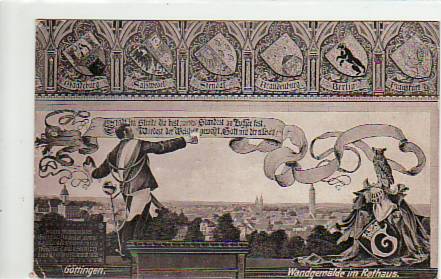 Göttingen Wandgemälde im Rathaus,Studenten 1928 Göttingen Wandgemälde im Rathaus,Studenten 1928