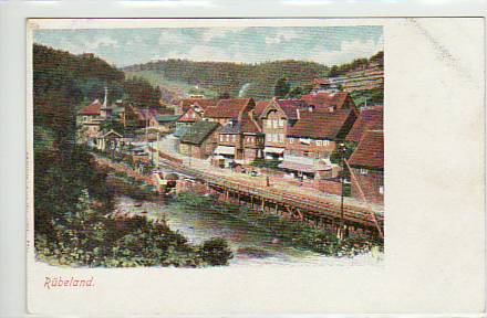 Rübeland im Harz mit Eisenbahn-Linde ca 1900 Rübeland im Harz mit Eisenbahn-Linde ca 1900