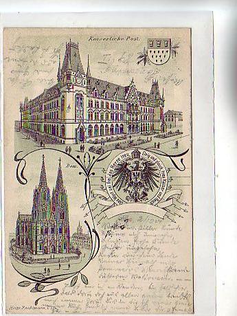 Köln am Rhein Kaiserliches Postamt,Wappen 1901 Köln am Rhein Kaiserliches Postamt,Wappen 1901