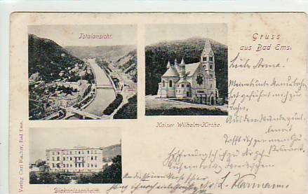 Bad Ems Kaiser Kirche,Diakonissenheim 1905 Bad Ems Kaiser Kirche,Diakonissenheim 1905