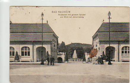 Bad Nauheim Neubauten mit grossen Sprudel 1907 Bad Nauheim Neubauten mit grossen Sprudel 1907