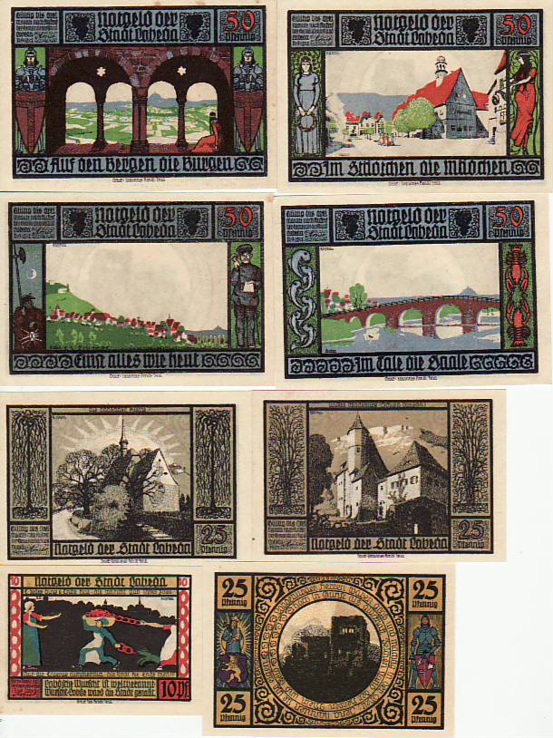 Jena 8 Scheine Notgeld mit Bildern Jena 8 Scheine Notgeld mit Bildern