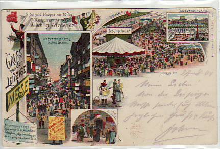 Leipzig Messeplatz Rummel,Karusel,Kirmes Litho 1904 Leipzig Messeplatz Rummel,Karusel,Kirmes Litho 1904
