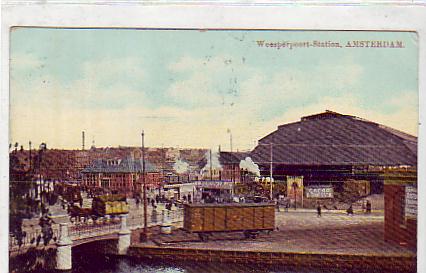 Amsterdam Weesperpoort-Bahnhof,Eisenbahn 1915 Niederlande Amsterdam Weesperpoort-Bahnhof,Eisenbahn 1915 Niederlande