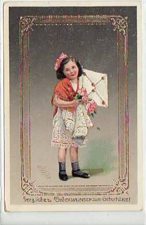 Glückwunsch zum Geburtstag Kind ca 1910 Glückwunsch zum Geburtstag Kind ca 1910