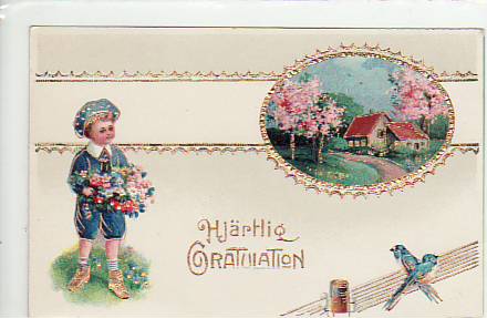 Glückwunsch zum Geburtstag Prägekarte ca 1910 Glückwunsch zum Geburtstag Prägekarte ca 1910