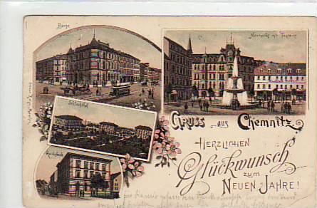 Chemnitz Litho Neumarkt,Börse 1901 Chemnitz Litho Neumarkt,Börse 1901