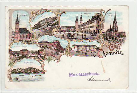 Chemnitz Litho , alte Ansichtskarten , von 1896 Chemnitz Litho , alte Ansichtskarten , von 1896