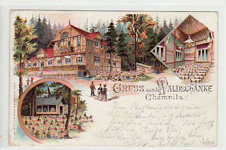 Chemnitz Litho Waldschänke 1899 Chemnitz Litho Waldschänke 1899
