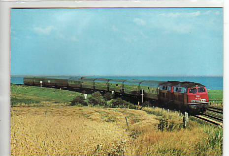 Nordsee-Insel Sylt Eisenbahn Hindenburgdamm ca 1965 Nordsee-Insel Sylt Eisenbahn Hindenburgdamm ca 1965