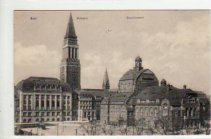Kiel Rathaus und Theater 1918 Kiel Rathaus und Theater 1918