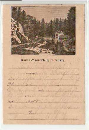 Radau-Wasserfall Harzburg Ansichtskarten Vorläufer von 1890