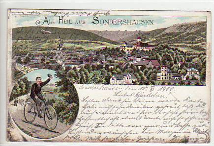 Sangerhausen All Heil Fahrrad Litho 1900 Sangerhausen All Heil Fahrrad Litho 1900