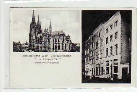 Köln am Rhein Wein- und Bierstube Zum Treppchen 1935 Köln am Rhein Wein- und Bierstube Zum Treppchen 1935