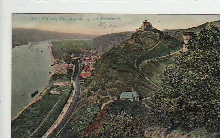 Eisenbahn-Linie Marksburg bei Braubach am Rhein ca 1910 Eisenbahn-Linie Marksburg bei Braubach am Rhein ca 1910