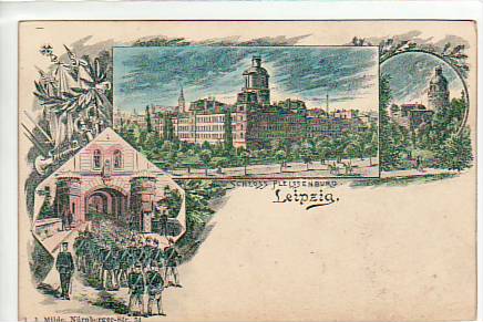 Leipzig Litho Schloss Pleissenburg ca 1900 Leipzig Litho Schloss Pleissenburg ca 1900