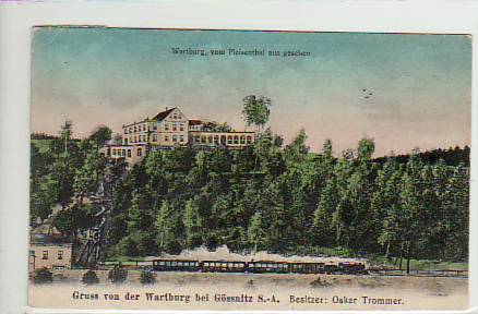 Gößnitz Thüringen Restaurant Wartburg und Eisenbahn 1928 Gößnitz Thüringen Restaurant Wartburg und Eisenbahn 1928