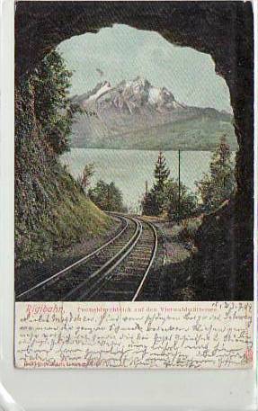 Rigibahn Bergbahn Tunnel am Vierwaldstättersee 1904 Schweiz Rigibahn Bergbahn Tunnel am Vierwaldstättersee 1904 Schweiz