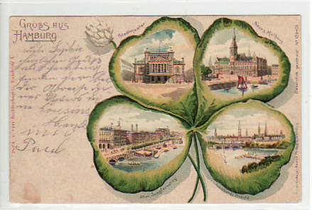 Hamburg Kleeblatt Litho 1900 Hamburg Kleeblatt Litho 1900