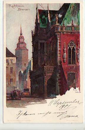 Bremen Künstlerkarte Kley 1901 Bremen Künstlerkarte Kley 1901