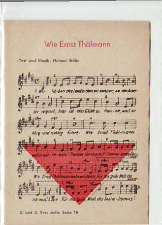 Liedkarten Musik Heft 16 Seiten Ernst Thälmann