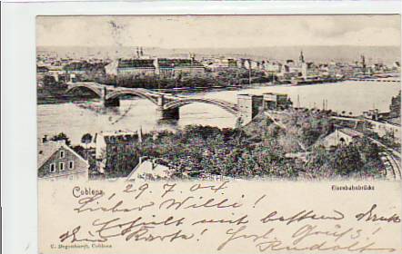 Koblenz-Ehrenbreitstein Eisenbahnbrücke 1904 Koblenz-Ehrenbreitstein Eisenbahnbrücke 1904