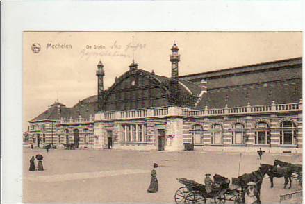 Bahnhof Belgien Mechelen ca 1915