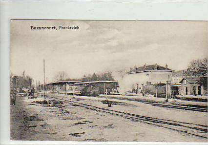 Bahnhof Frankreich Bazancourt Eisenbahn ca 1910