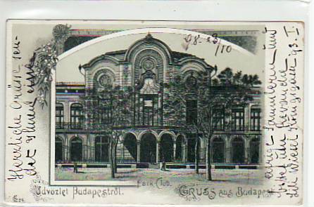 Budapest Park-Club Litho 1898 Ungarn-Hungary Budapest Park-Club Litho 1898 Ungarn-Hungary