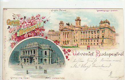 Budapest Litho Justiz-Palast 1898 Ungarn-Hungary Budapest Litho Justiz-Palast 1898 Ungarn-Hungary