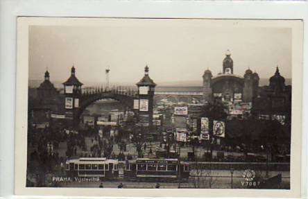 Prag - Praha CSSR Strassenbahn und Rummel ca 1935 Prag - Praha CSSR Strassenbahn und Rummel ca 1935