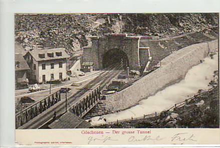 Göschenen Schweiz Gotthardbahn Eisenbahn-Tunnel 1901 Göschenen Schweiz Gotthardbahn Eisenbahn-Tunnel 1901