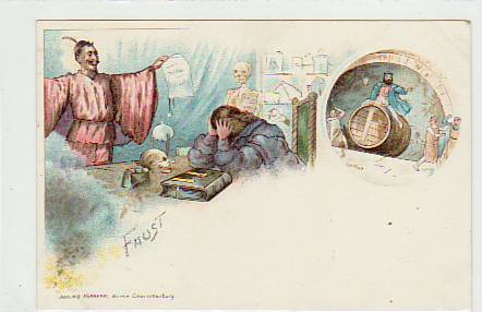 Faust Litho Verlag Färberei Berlin-Charlottenburg ca 1900 Theater Schauspieler